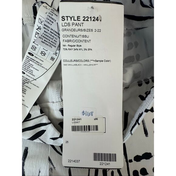 NWT Joseph Ribkoff Vanilla Black Abstract Art to Wear Print Crop Pants Style 221 - Picture 9 of 13